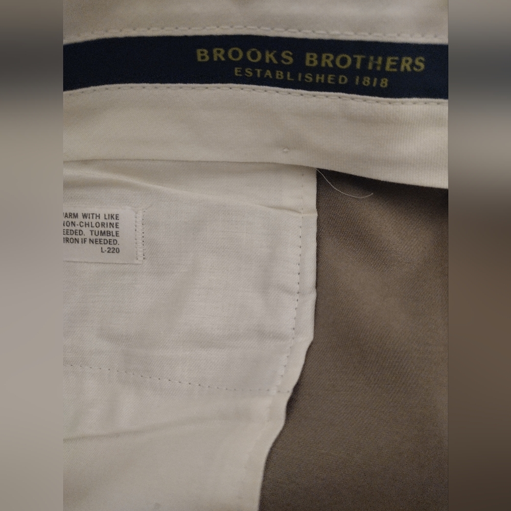 Brooks Brothers Men's 100% Cotton Khaki Chinos 42X37 - Picture 5 of 6